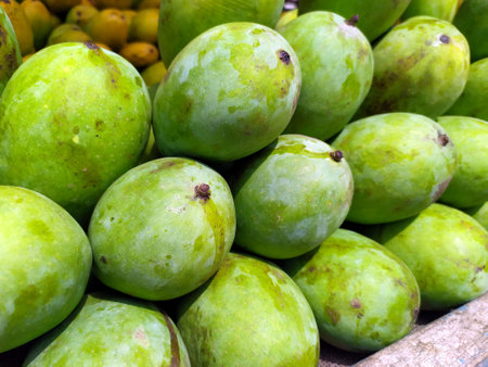 fresh sweet mango put on a fruit shopの写真素材