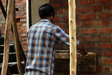 a worker doing work on construction site
