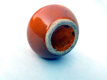 clay pot isolated on white backgroundの写真素材