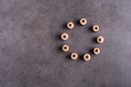 Round candies, cake rolls, sweets