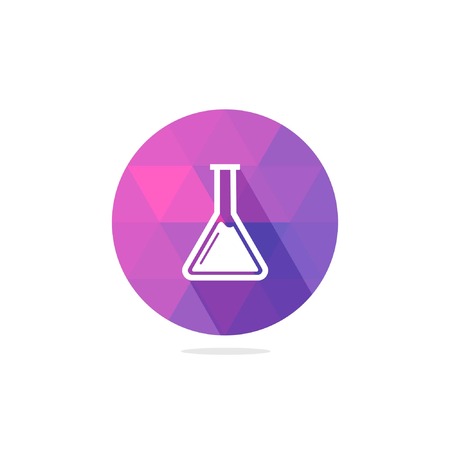 Modern Chemistry Flask or Beaker Icon with Long Shadowのイラスト素材