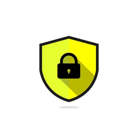 Security Shield Vector Icon with Long Shadowのイラスト素材