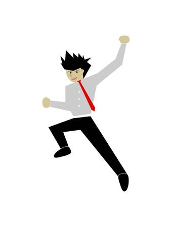 Happy Male Employee Cartoonのイラスト素材