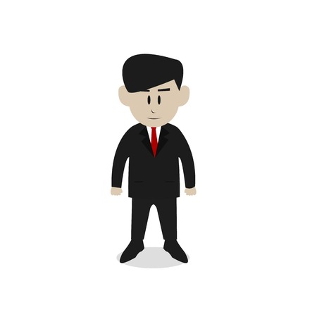 Young Boss or Employee or CEO standing flat Cartoonのイラスト素材