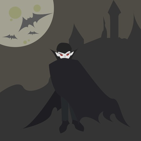 Vampire or Dracula Flat Cartoon Illustrationのイラスト素材