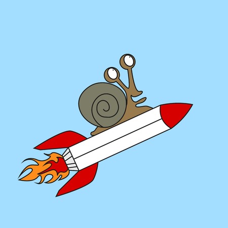 Rocket Riding Snailのイラスト素材