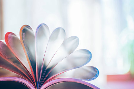 Book page in rainbow colorの写真素材