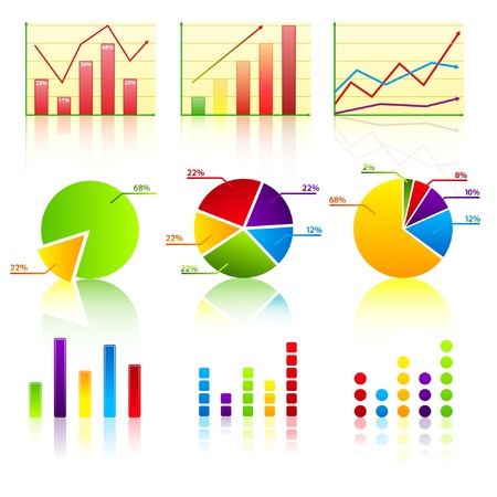Business chart collection 1 のイラスト素材