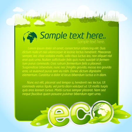 Green eco template with cloudsのイラスト素材