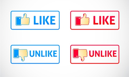 Thumbs up and down gesture buttons のイラスト素材