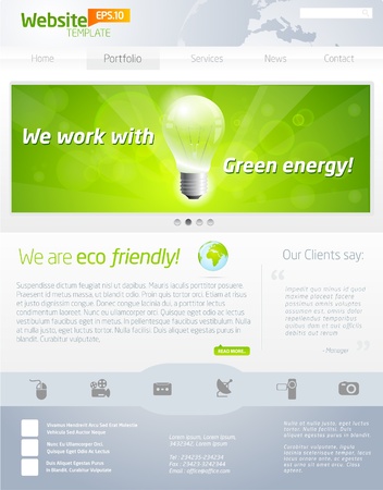 Green eco website layout template のイラスト素材