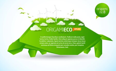 Green origami eco turtle nr. 8 のイラスト素材