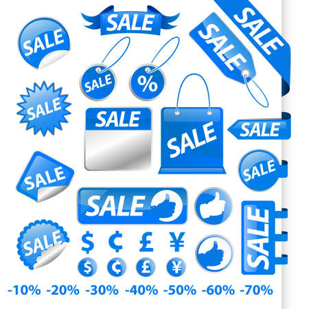 Set of sale tags, buttons, labels and stickers のイラスト素材