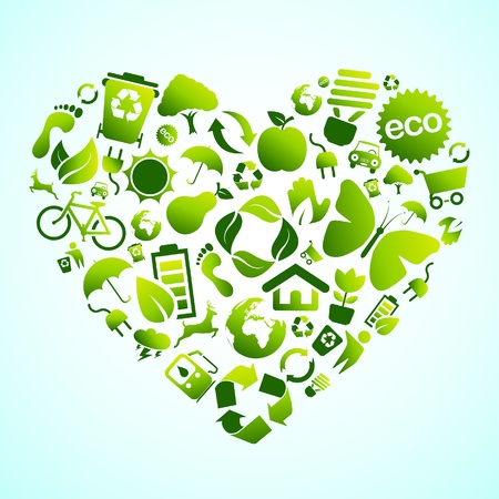 Eco green icon heartのイラスト素材