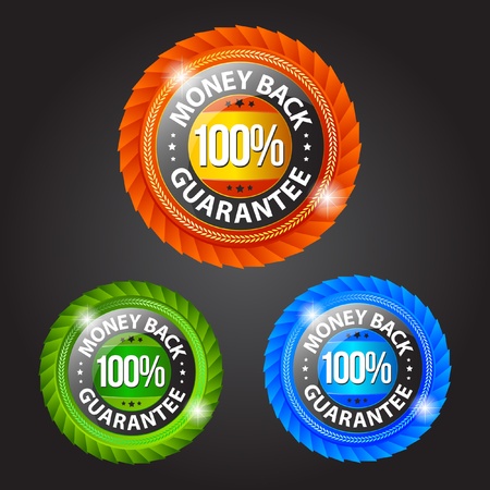 Money back guarantee colorful banners and badges collectionのイラスト素材
