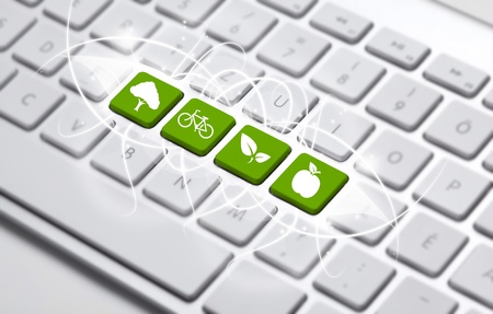  ECO keyboard, Green recycling conceptの写真素材