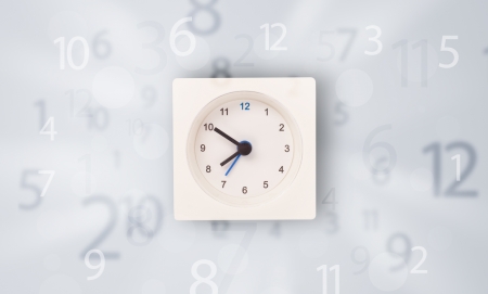 Modern clock with numbers on the side comming out