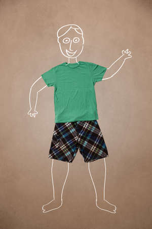 Hand drawn cute funny character in casual clothesの写真素材