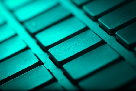 Computer keyboard close-up with empty spaceの写真素材