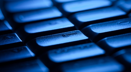 Computer keyboard close-up with empty space