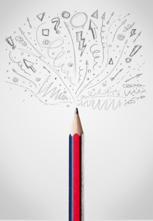 Pencil drawing sketchy arrows and linesの写真素材
