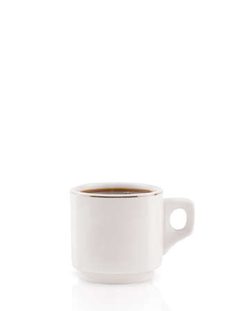 Coffee-cup with white copy space, isolated on whiteの写真素材