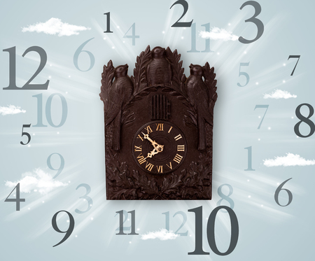 Vintage clock with numbers comming out on the side