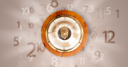 Vintage clock with numbers comming out on the side