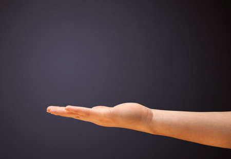 Woman presenting empty space