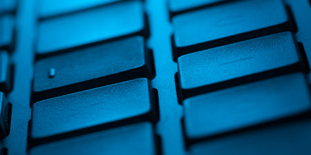 Computer keyboard close-up with empty spaceの写真素材
