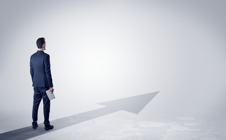 Man on the direction of successの写真素材