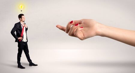 Foolish businessman in love with kisses on his faceの写真素材