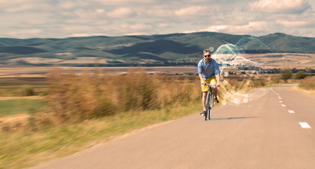 Gorgeous rider in the fabulous natureの写真素材