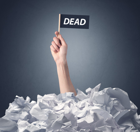 Female hand holding black signの写真素材