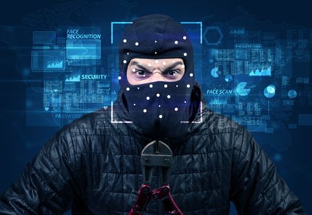 Burglar with a Face Recognition Systemの写真素材