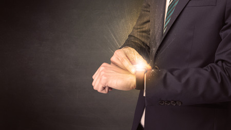 Businessman wearing smartwatch.の写真素材