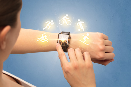 Hand with smartwatch.の写真素材