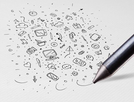 Stationery drawing office symbols and icons conceptの写真素材