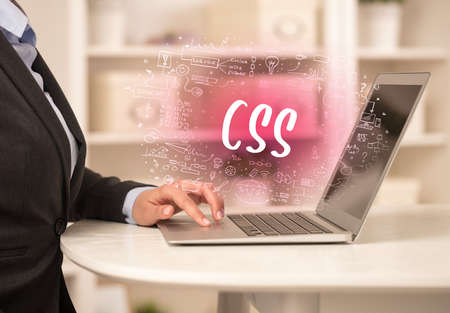 hand working on new modern computerの写真素材