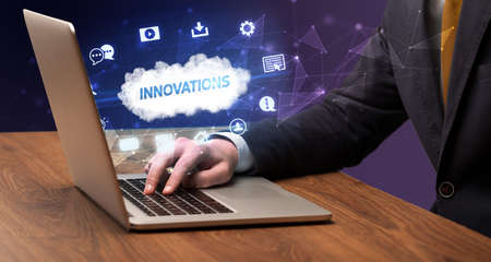 Businessman working with laptop conceptの写真素材