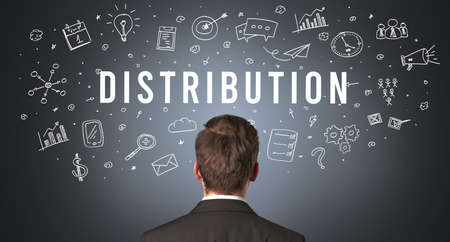 Rear view of a businessmanの写真素材