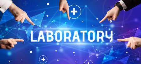 Close-Up of cropped hand pointingの写真素材