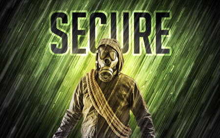 Mysterious man with security concept