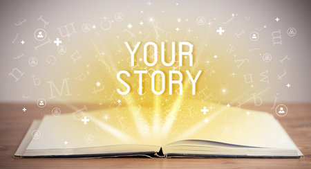 open book, social networking conceptの写真素材