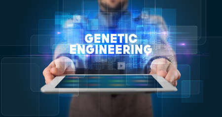 Person holding tablet, technology conceptの写真素材