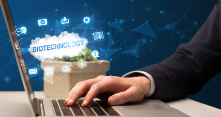 Businessman working with laptop conceptの写真素材