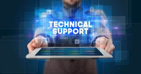 Person holding tablet, technology conceptの写真素材