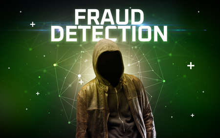 Mysterious hacker, online attack conceptの写真素材
