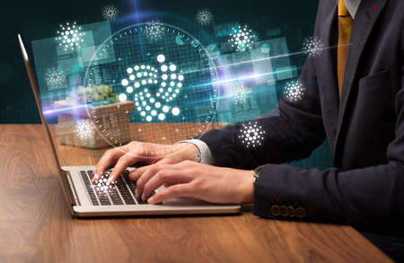 business hand working in stock market