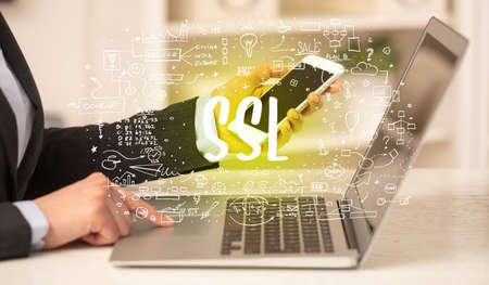 hand working on new modern computer